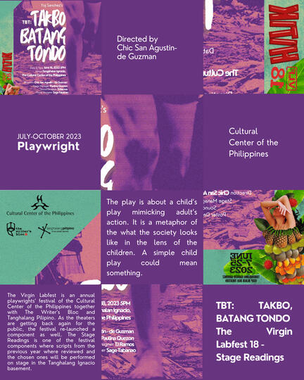 TBT : TAKBO, BATANG TONDO — PLAYWRIGHT
