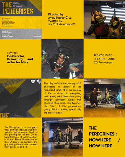 THE PEREGRINES : NOWHERE / NOW HERE — CO-DIRECTOR / DRAMATURG / ACTOR